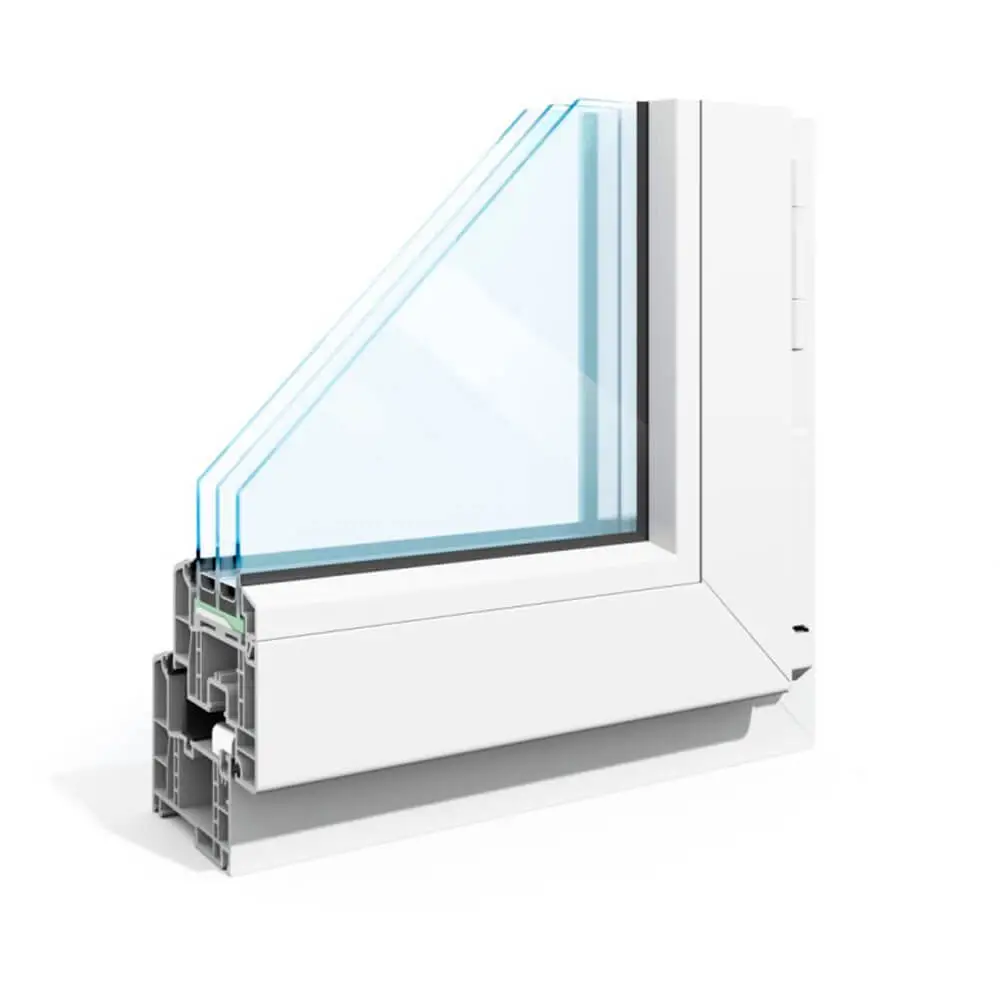 Finestra in PVC bianco ad alta efficienza energetica
